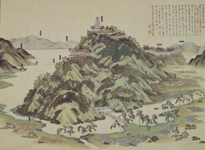 安土城図(展示は当館所蔵の現状模写)
